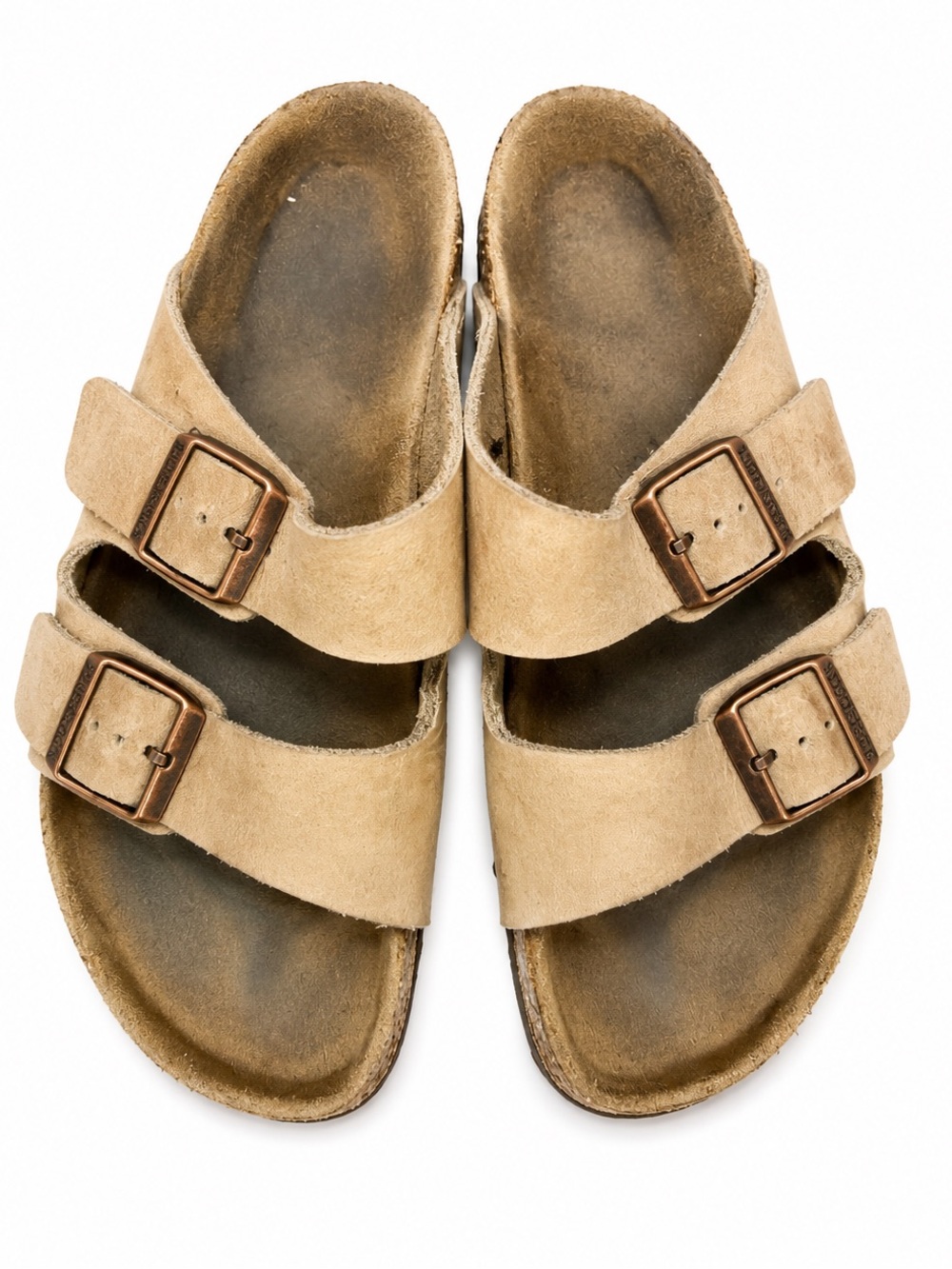 Birkenstock Arizona Suede Sandals Taupe Beige Double Strap | Size Unknown 8/9